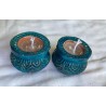 Wax Teal Terracotta Matki Diya | Diva| Diya for Deepavali Puja Pack of 6