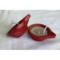 Wax Terracotta Diwali Diya | Diva| Diya for Deepavali Puja Pack of 4