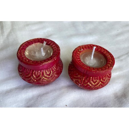 Wax Terracotta Matki Diya | Diva| Diya for Deepavali Puja Pack of 2