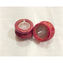 Wax Terracotta Matki Diya | Diva| Diya for Deepavali Puja Pack of 2