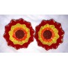 Hand-painted Terracotta Diwali Diya, Flower design | Diva| Diya for Deepavali Puja Pack of 2