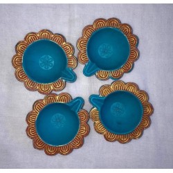 Terracotta Diwali Diya | Diva| Diya for Deepavali Puja Pack of 4