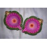 Terracotta Diwali Diya, Hand-painted Lotus theme Diya | Diva| Diya for Deepavali Puja Pack of 2